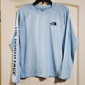 The North Face Light Blue Long Sleeve Shirt For Youth Girl